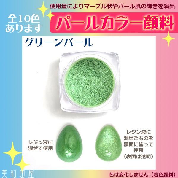 パールカラー顔料 ◆グリーンパール/ パール顔料 パールパウダー レジン ネイル ハンドメイド 手芸