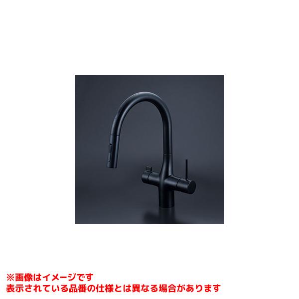 ねこさま　　　ビルトイン浄水器用シングルシャワー付混合栓　マットブラック KVK 【KM6091ECM5】 ビルトイン浄水器用シングルシャワー付混合