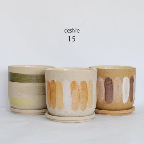 ラインペイントがかわいい陶器鉢-----------------------------------------●商品名 :デシレ15●内容 : 本体×1、ソーサー×１●素材 : 陶器●サイズ:鉢:φ15/H14.5cm 内径inφ13cm...