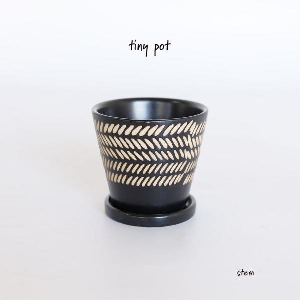 植木鉢 おしゃれ 陶器鉢 タイニーポット セラミック stem ストーン