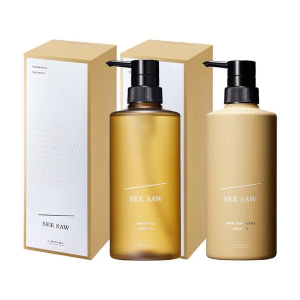 SEE/SAW シーソー ヘア&スキャルプシャンプーS 500mL & ヘアトリートメントS 500mL スムース ボトル セット ルベル サロン専売