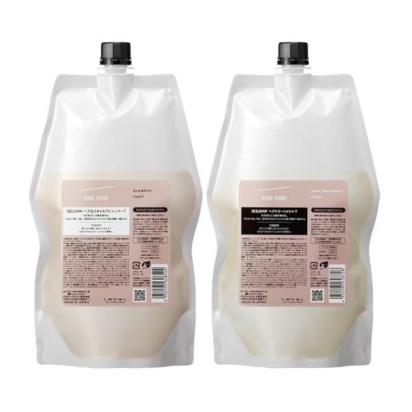 SEE/SAW シーソー ヘア&スキャルプシャンプーT 800mL & ヘアトリートメントT 800g タイト セット レフィル 詰め替え ルベル サロン専売