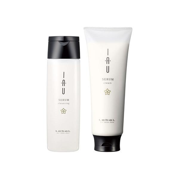 （セット）LebeL IAU ルベル イオ セラム クレンジングシャンプー 200mL クリーム ヘアトリートメント 200mL ボトル