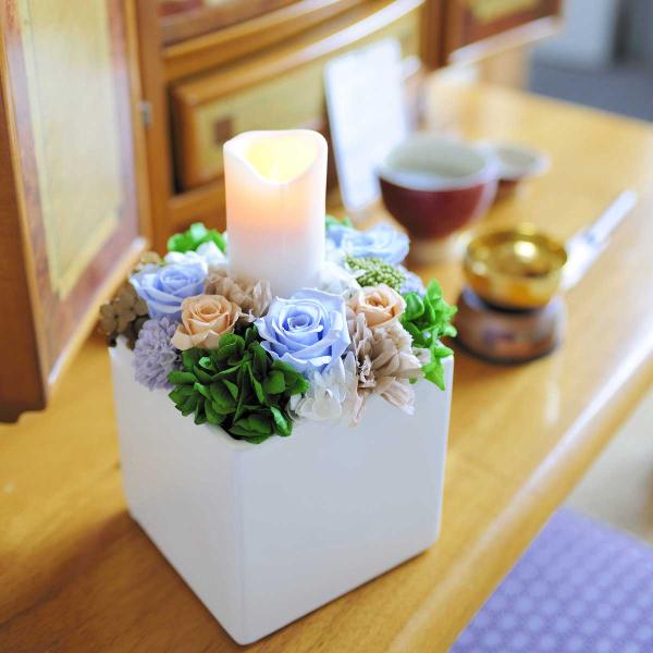 供花 プリザーブドフラワー Gently candle（LED）