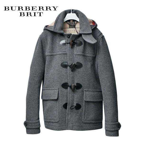 バーバリーブリット Burberry Brit フード付 ダッフルコート グレー メンズ 1004 Mid Grey Melange 送料無料 ブランドジュエリー京都 通販 Yahoo ショッピング