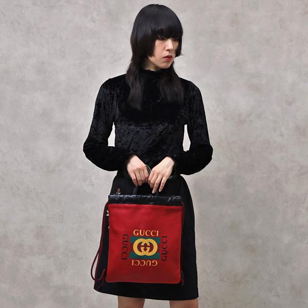 GUCCI グッチ プリント レザー スモール バックパック GUCCI グッチ プリント レザー スモール バックパック