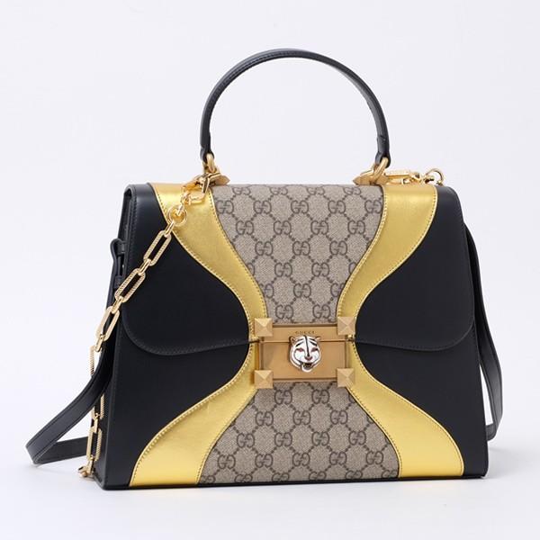 グッチ Dvuzx Gucci キャットヘッド Ggミディアム 3way ハンドバッグ ハンドバッグ ベージュ エボニー ゴールド レディース Dvuzx 8754 ブランドジュエリー京都