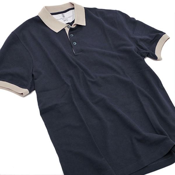ブルネロクチネリ Brunello Cucinelli Slim Fit コットン 半袖 ポロシャツ ネイビー ベージュ メンズ M0t Ch003 ブランドジュエリー京都 通販 Yahoo ショッピング