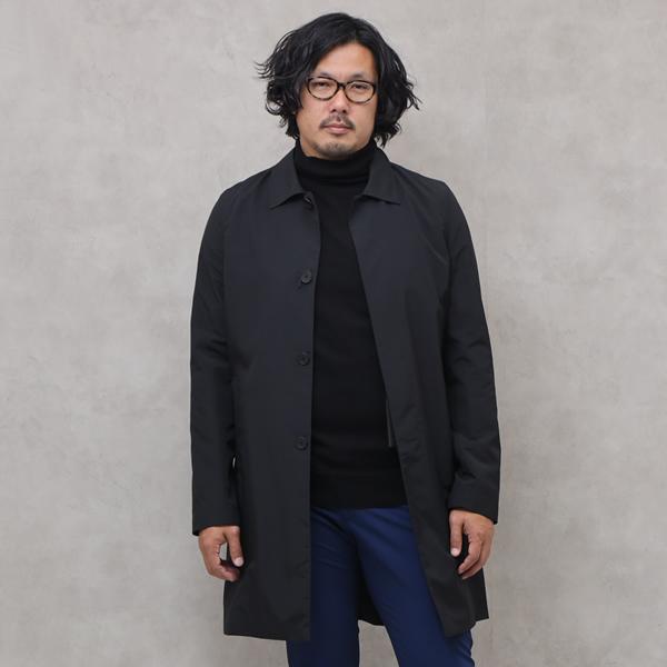 サイズ46(M相当) ボッテガヴェネタ BOTTEGA VENETA 軽量 ステンカラー コート ブラック [メンズ] 496149 VCY21  1000