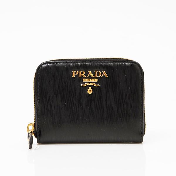 プラダ PRADA アウトレット VITELLO MOVE I ヘアライン レザー コインケース 小銭入れ カードケース ウォレット ブラック  [レディース] 1MM268 2B6P F0002 NS10