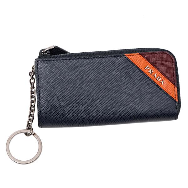 プラダ Prada Saffiano Stripe レザー キーケース バルティコ メンズ 2pp058 2ego F0574 Baltic Papaya G Prettyfunnyballoons Com