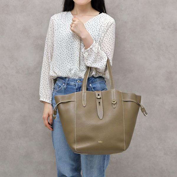 フルラ FURLA NET L TOTE レザー トートバッグ ショルダー ブラウン系