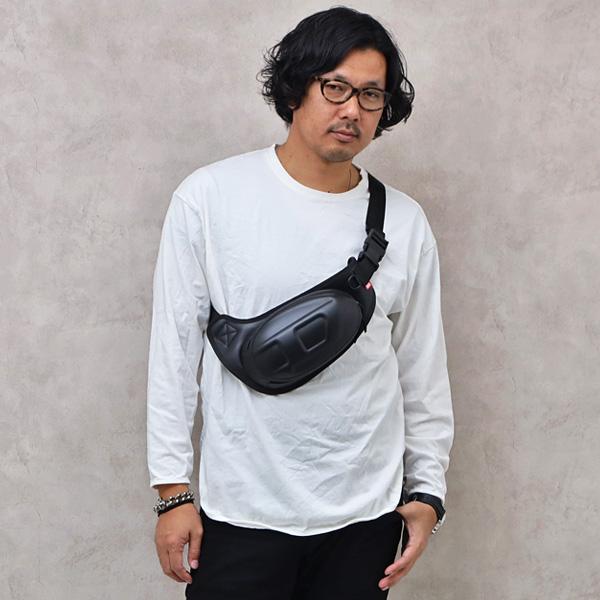 ディーゼル DIESEL 1DR-POD CROSSBODY レザー×ナイロン ボディバッグ