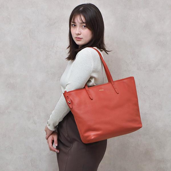 FURLA フルラ NET L TOTE レザー トートバッグ A4対応 ダーク FURLA フルラ NET L TOTE レザー トートバッグ A4対応 ダーク