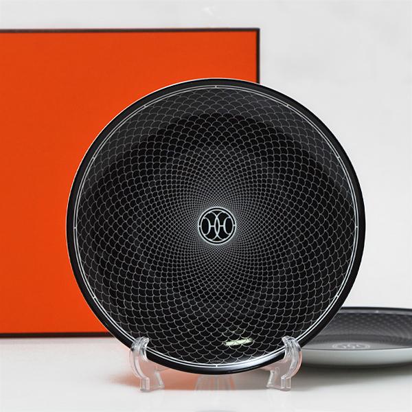 新品未使用★HERMES アッシュデコ Hデゴ　ボウル　GM 皿 2個セット HERMES（エルメス） 訳有 箱無し 2点セット アッシュデコ 037107 NERO