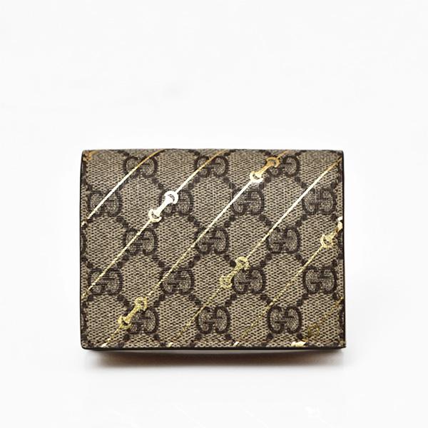 グッチ GUCCI GGスプリームキャンバス×レザー ホースビット プリント 