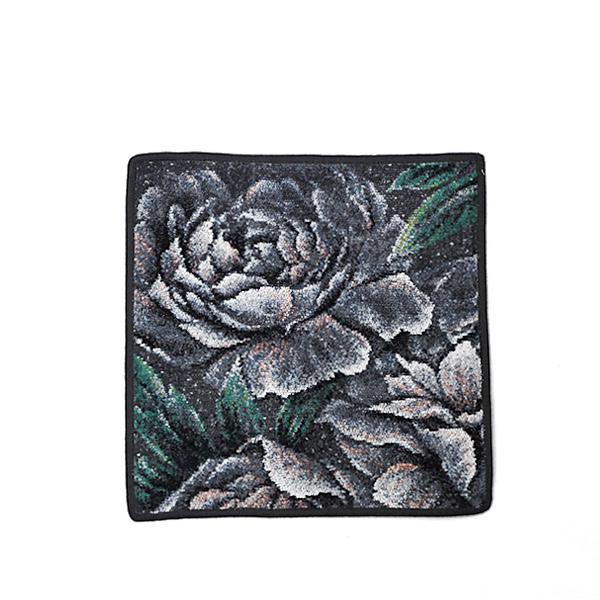 FEILER フェイラー グレー 花柄 feiler（フェイラー） ハンドタオル 30×30cm 花柄 グレー系基調 DARK
