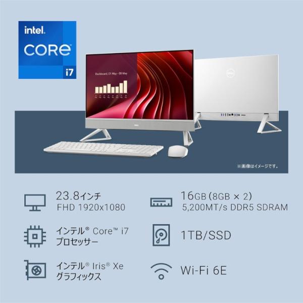 �y�W���i�z Dell �f�X�N�g�b�v�p�\�R�� Dell 24 AD67 23.8�^FHD/ Core i7-1355U/ ������ 16GB/ SSD 1TB/ Windows 11/ Office�t��/ Web�J����/  �p�[���z���C�g ���i�摜2