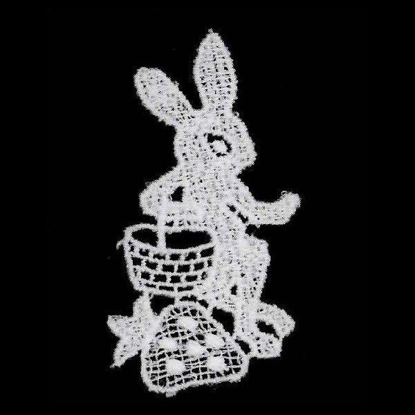 染色可能！】綿レース 動物モチーフ おでかけうさぎ : ビーエー