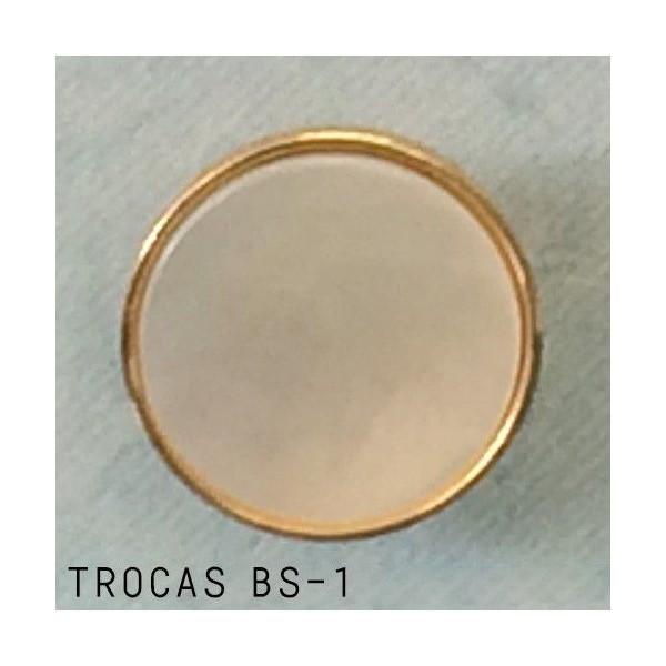 高級貝ボタン ゴールドふち取り足付き 11mm【5個セット】（trocas bs-1 