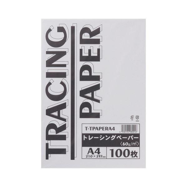 （まとめ） TANOSEE トレーシングペーパー60g A4 1パック（100枚） 〔×5セット〕