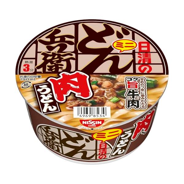 原材料:油揚げめん小麦粉、植物油脂、食塩、植物性たん白、大豆食物繊維、スープ糖類、食塩、醤油、香味調味料、魚介エキス、香味油、たん白加水分解物、かつおパウダー、香辛料、かやく味付牛肉、揚げ玉、わかめ、ねぎ、加工でん粉、調味料アミノ酸等、リン...