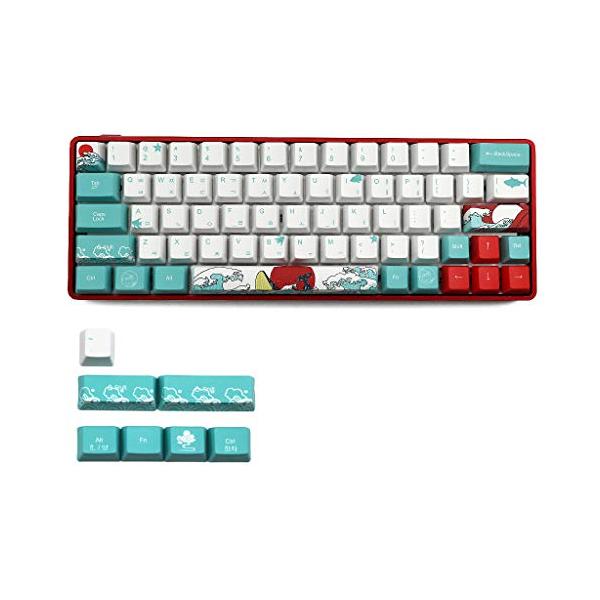 TCXSSL Meipai Russian Japanese 71 Keys Sea Coral Ukiyo-E KeyCap Dye Sublima