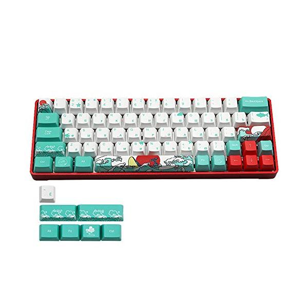 TCXSSL Meipai Russian Japanese 71 Keys Sea Coral Ukiyo-E KeyCap Dye Sublima