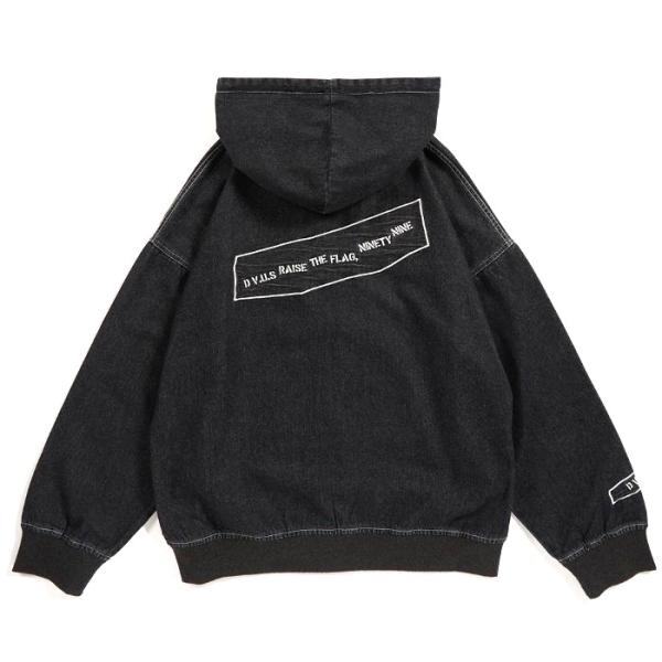 Deviluse DENIM ZIP HOODIE(BLACK) DU-SS26016 デビルユース デニム