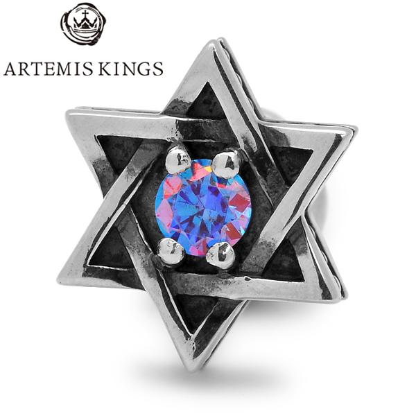 ARTEMIS KINGS アルテミスキングス　Hexagram Stud Pierce BL ヘキサグラムスタッドピアス BL　AKE0073