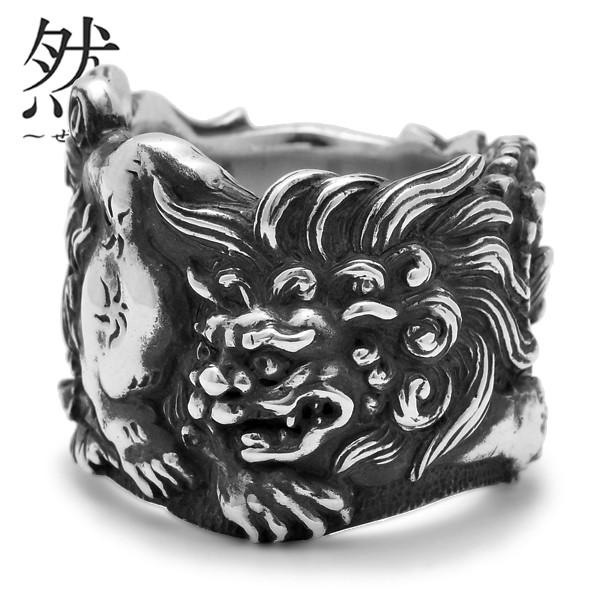 和柄シルバーアクセサリー 然 / 獅子奮迅 リング : BLACK BARTS