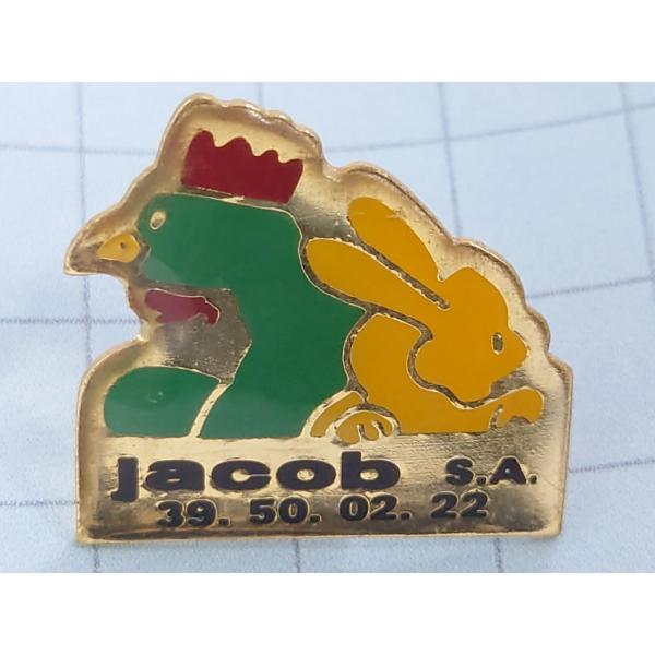 送料無料≫鶏とウサギ☆輸入 アンティークピンバッジ A00722