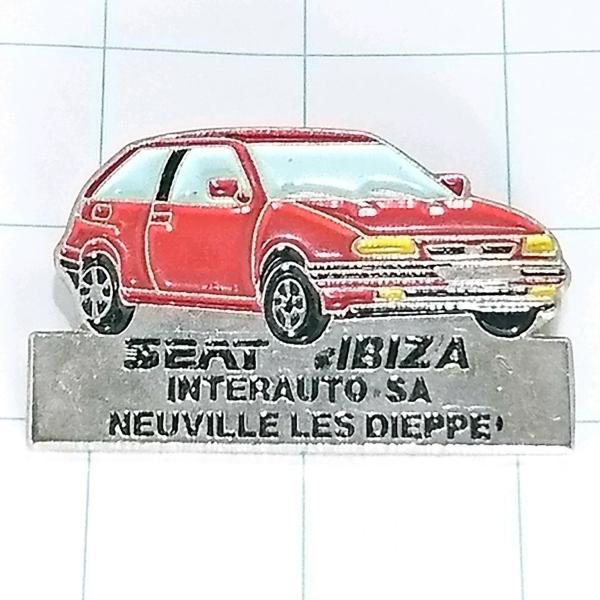送料無料)レトロカー セアト イビザ 赤 自動車 ピンバッジ PINS