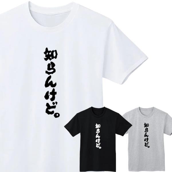知らんけど。 Tシャツ 半袖 白 黒 おもしろ 筆文字 なんでやねん 大阪