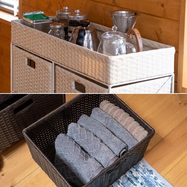 チェスト 収納 引き出し ランドリー収納 おしゃれ 4段 カゴ 棚 ラック シンプル 入荷予定 収納家具 ラタン シェルフ 籠 北欧