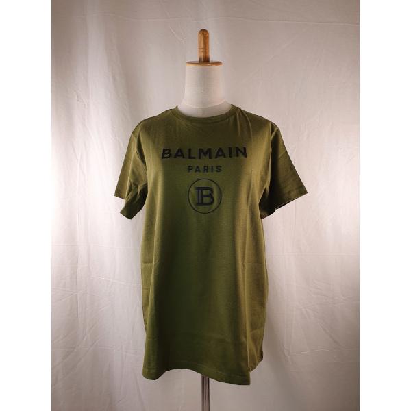 BALMAIN バルマン ロゴプリント Tシャツ キッズ カーキ 6Q8621Z0057 