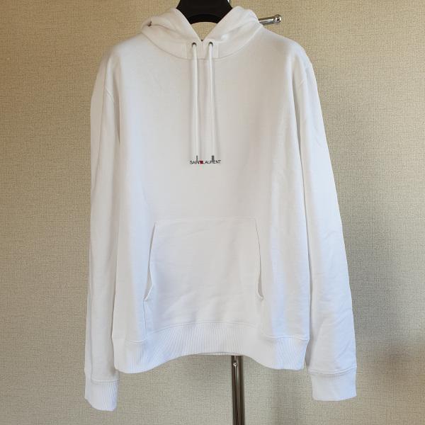 Saint Laurent サンローラン ロゴコットンパーカー ホワイト 