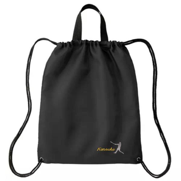 野球とお名前刺繍入りデイリーリュックバッグ  バッター チーム 記念品 誕生日 プレゼント 入学 入部 卒業 卒部 お揃い