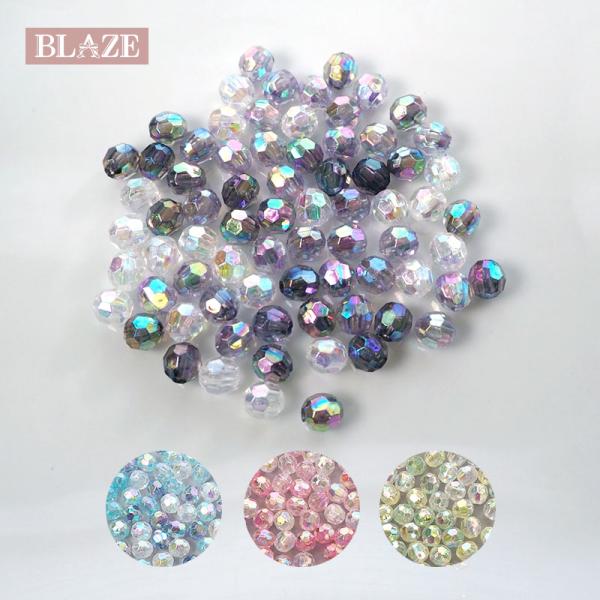 BLAZE（手芸） 7g入り アクリル カットビーズ クリスタル オーロラ 6mm