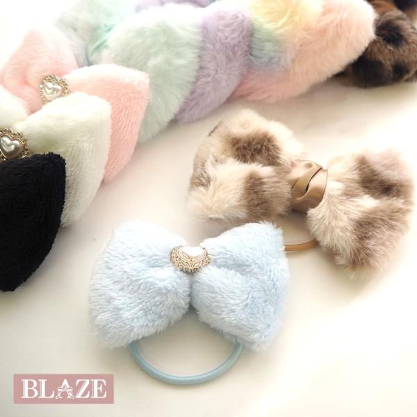 ハンドメイド★キッズリボン★ピンク★ふわふわファーにビジュー付き★お出かけに ハンドメイド☆キッズリボン☆ピンク☆ふわふわファーにビジュー付き