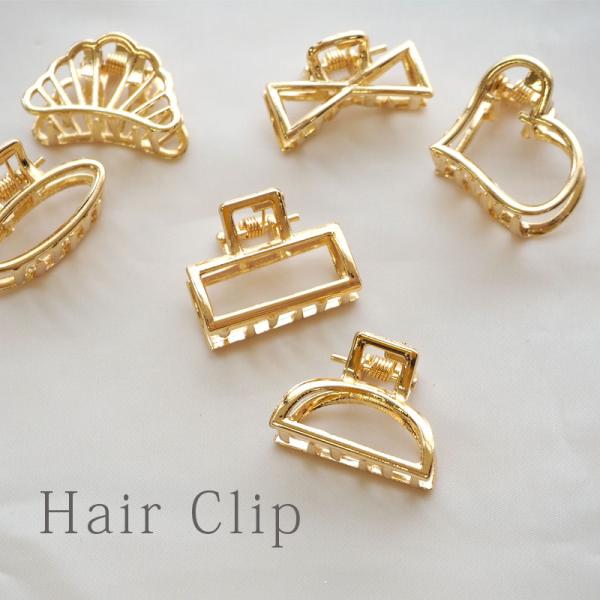 ◇ 可愛い ゴールド ヘアクリップ 2個セット ✦ BLAZE（手芸） 2個セット バンスクリップ ミニ メタル ゴールド