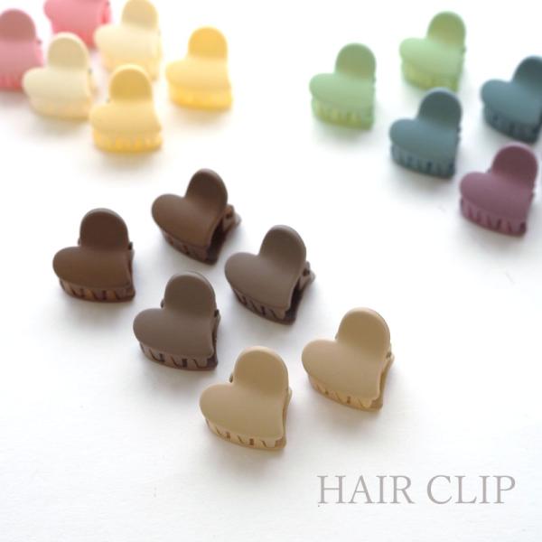 6個入り バンスクリップ ミニ ハート ヘアクリップ ヘアアクセサリー