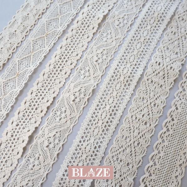BLAZE（手芸） コットンレース 2.7cm〜3.5cm幅 ナチュラル
