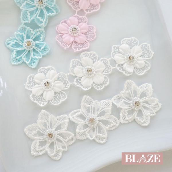 ハンドメイド用品(お花関連) BLAZE 3個入 フラワーパーツ フラワーストーン 31mm 35mm 商用利用可