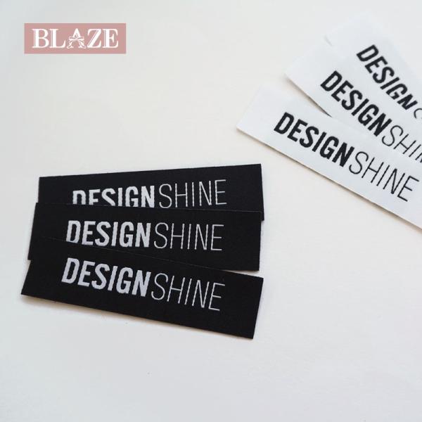 BLAZE 【3枚入り】ハンドメイド用 刺繍タグ モノクロ シンプル 英字