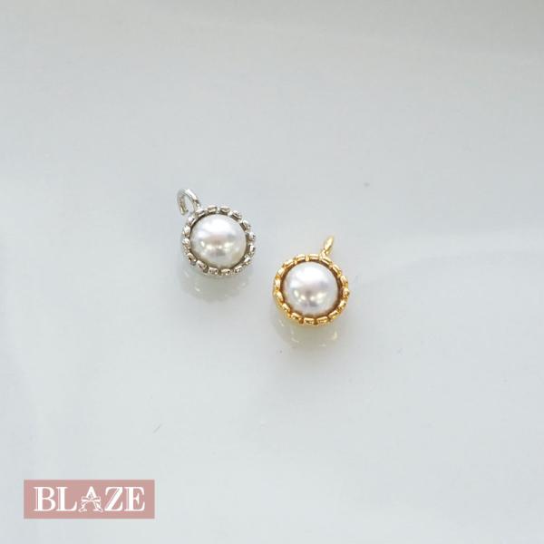 BLAZE チャーム パール ペンダントトップ 片カン アクセサリーパーツ