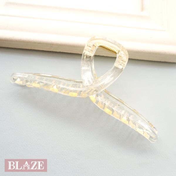 バンスクリップ パーツ クリア 透明 約13cm ヘアクリップ 土台 ハンドメイド アクセサリーパーツ 手芸 材料 まとめ髪 部品 シンプル 大きめ BLAZE