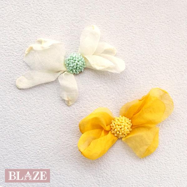 BLAZE フラワーパーツ シフォン 約6.5×9.5cm 花 貼り付け カボション