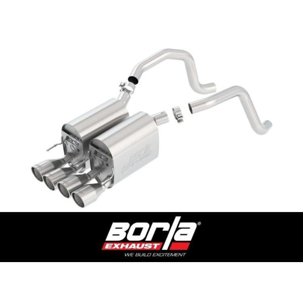 +BS Borla シボレー コルベット C6 6.0L 6.2L 2005~08年 RWD AT/MT クーペ・コンバーチブル アクセルバック マフラー S-