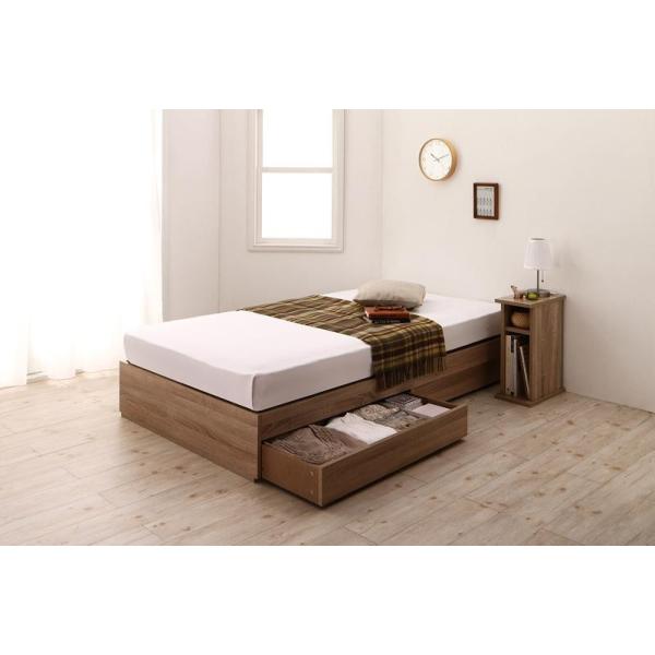 ショート丈ベッド セミシングル ベッドフレームのみ おしゃれ 小さいベッド 引出し コンパクト 収納ベッド スリム